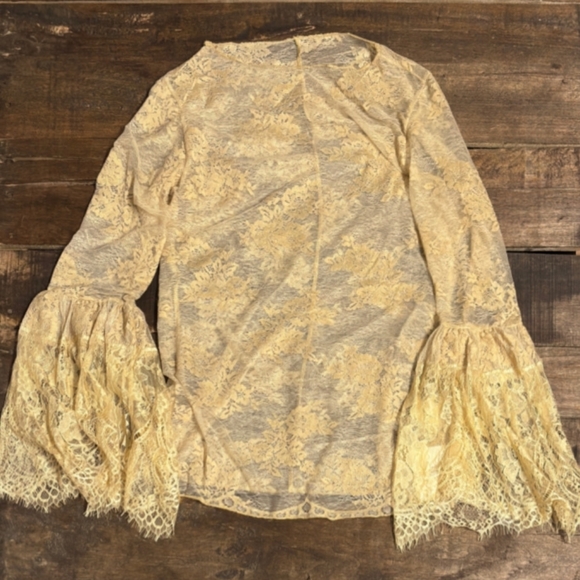 Jaded Gypsy Tops - NEW Jaded Gypsy Garden Tea Lace Top - Tea Stain